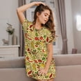 thumbnail image 3 of Fotbe Fruits And Vegetables Bata de Dormir para Mujer con Estampado, Camisón de Algodón de Manga Corta, Ropa de Dormir Casual, 3 of 6