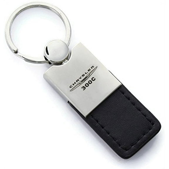 Chrysler 300C Keychain & Keyring - Duo Premium Black Leather