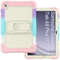 thumbnail image 2 of ELEHOLD Full Body Protection Case for Samsung Galaxy Tab A9 Plus 11 Inch (SM-X210/X215/X216/X218),Heavy Duty 3-Layer Case with Screen Protector Kickstand Cover with Shoulder Strap,Rainbow Pink, 2 of 8