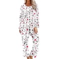 thumbnail image 1 of FAIWAD Ensemble de Pyjama pour Femmes Manches Courtes Capri avec Pantalon Long Doux Confortable Ensemble de Nuit d'Été, 1 of 6