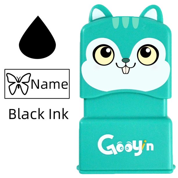 Sello de nombre personalizado de tinta negra/roja/azul para bebé, ropa de maestro para niños, lindo sello de nombre personalizado DIY para ropa de jardín de infantes