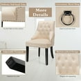 thumbnail image 5 of Gymax Set of 2 Button-Tufted Dining Chair Upholstered Armless Side Chair Beige, 5 of 8