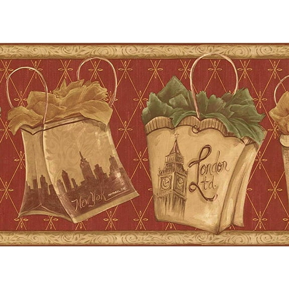 878190 Travel Tuscany Shopping Bags Wallpaper Border KM7722b