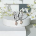 thumbnail image 3 of Rosec Jewels Natural Certified Morganite Diamond Hoop Earrings - Ready To Gift, 18K White Gold, 3 of 8