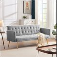 thumbnail image 7 of Morden Velvet Futon Sofa Bed for Living Room, Convertible 3 Adjustable Couch Loveseat with Metal Leg, 7 of 7