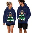 thumbnail image 5 of Christmas Santa Reindeer Pet Pouch Hoodie, Drop Shoulder Carrier Sweatshirt with Side Zip for Festive Xmas Holiday Wear, 5 of 7
