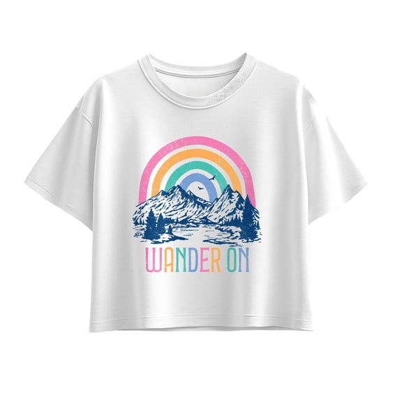 Instant Message - Wander On Mountain Short Sleeve Boxy Graphic T-Shirt
