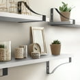 thumbnail image 5 of Icona Bay Rustic Wall Shelves W/ Brackets Set of 3 (Multiple Sizes), 5 of 7