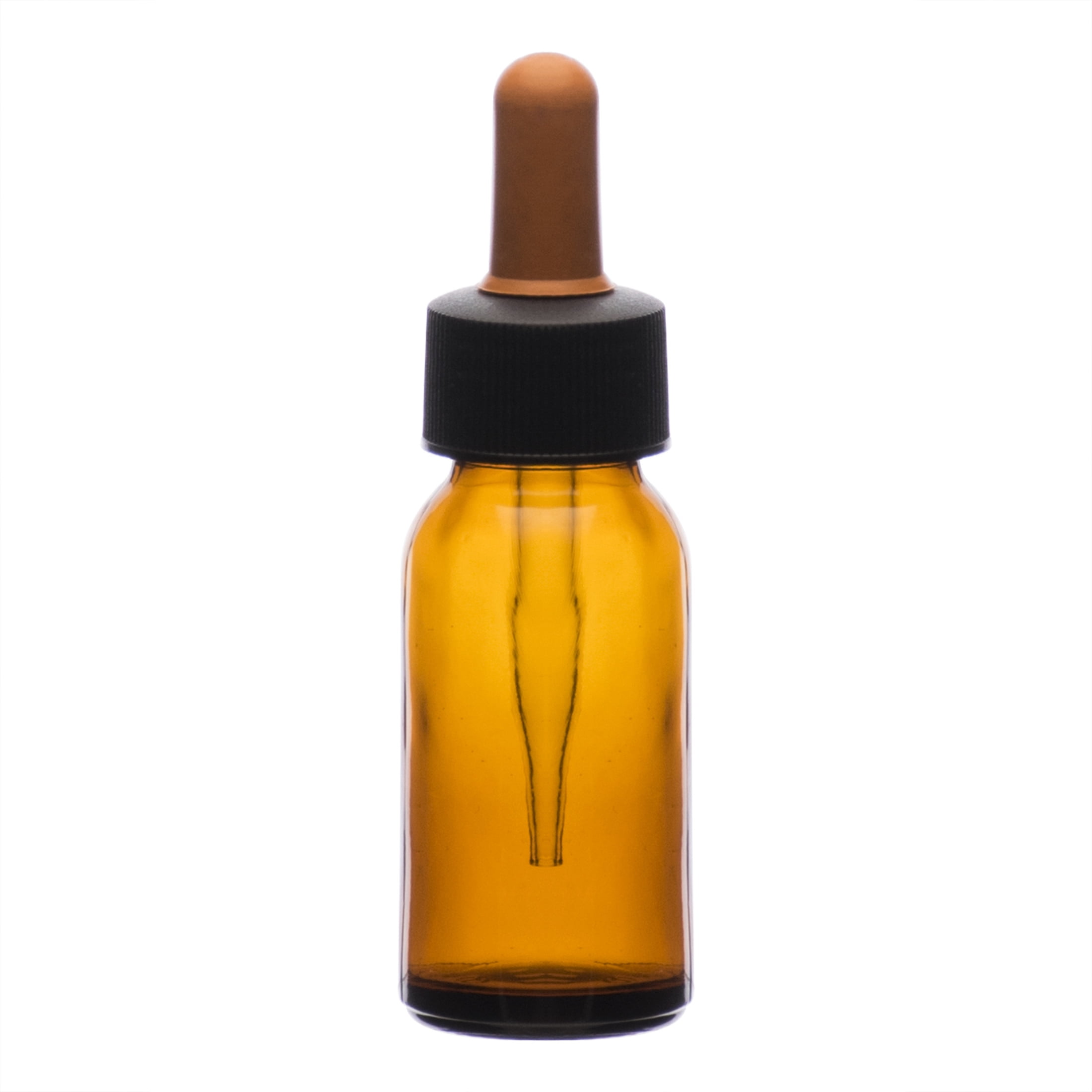 6PK Dropping Bottles, 60ml (2oz) - Amber Soda Glass - Screw Cap with Glass Dropper & Rubber Bulb - Eisco Labs
