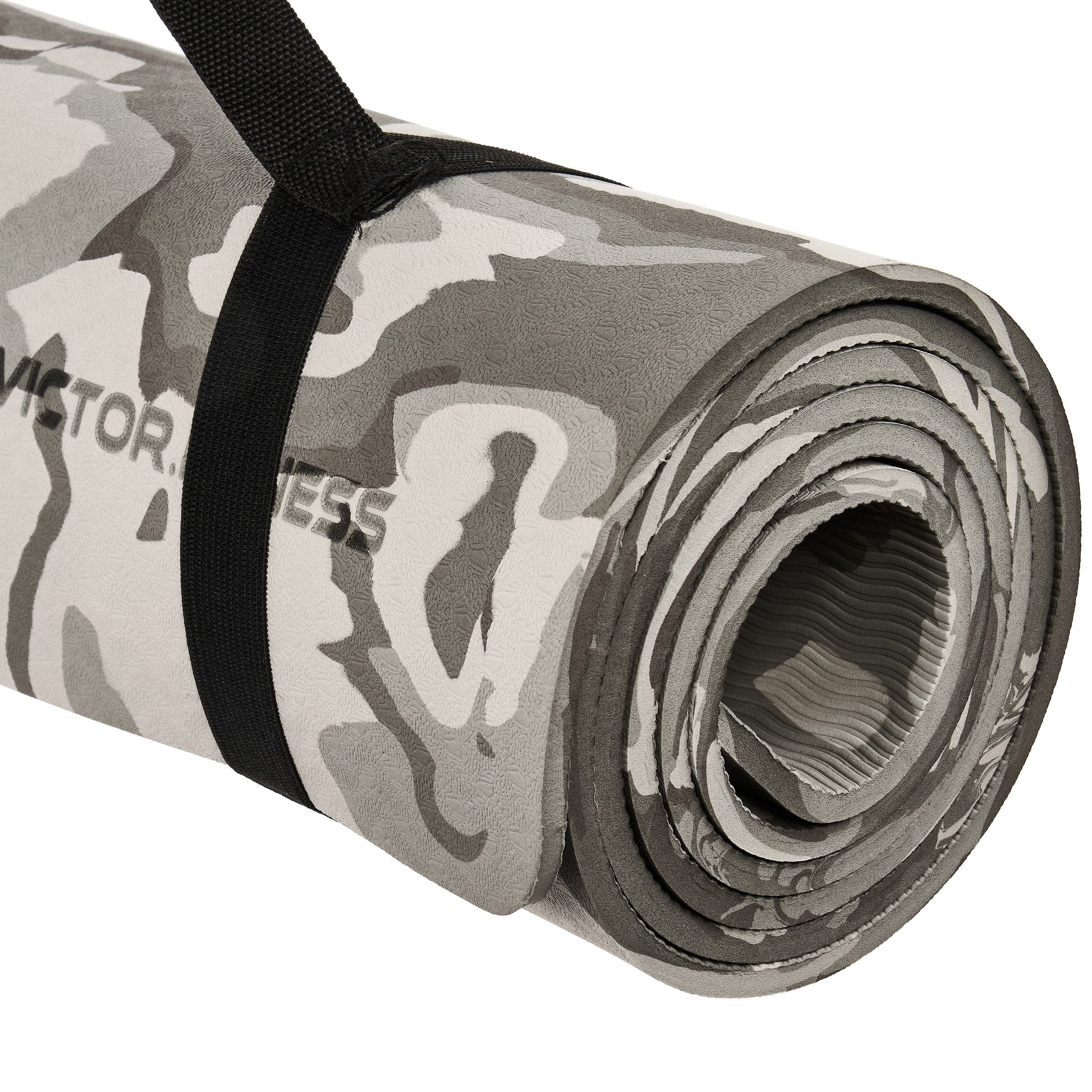 Victor Fitness VYGC2 Yoga Mat  6 mm Gray Camouflage Eco Friendly Premium TPE Non-Slip Texture