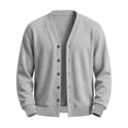 thumbnail image 4 of XRoczxe Men's V Neck Button Down Cardigan Sweater, Long Sleeve Soft Knit Open Front Jacket, Casual Lightweight Pullover for Fall Winter Daily Wear, 4 of 6