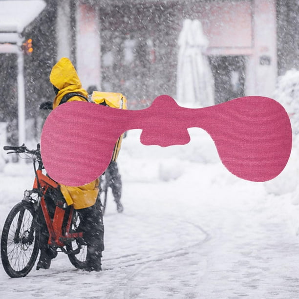 Esquí facial snowboard invierno clima frío cálido a prueba esquí cara para trotar hombres mujeres bicicleta al aire Rosado Soledad cara de la etiqueta engomada