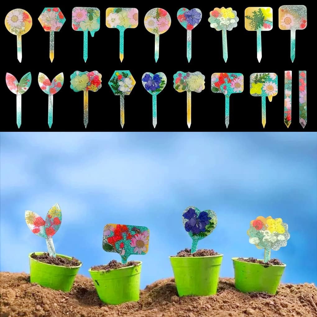 ABCISI 2 Pcs Plant Labels Resin Molds, Garden Markers Silicone Molds for Resin, Plant Tags Epoxy Resin Molds for Seed Potted Nursery Garden, T Shape