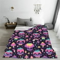 thumbnail image 5 of Sikiie cartoon Skull rainbow space Ultra-Soft Micro flannel Blanket Luxury All Seasons Warm Blanket for Bedding Sofa and Travel (4 sizes)-50"x40", 5 of 7