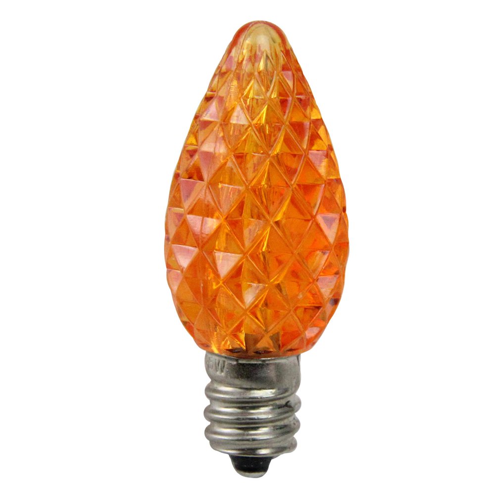 Pack of 25 Faceted LED C7 Orange Christmas Replacement Bulbs Walmart