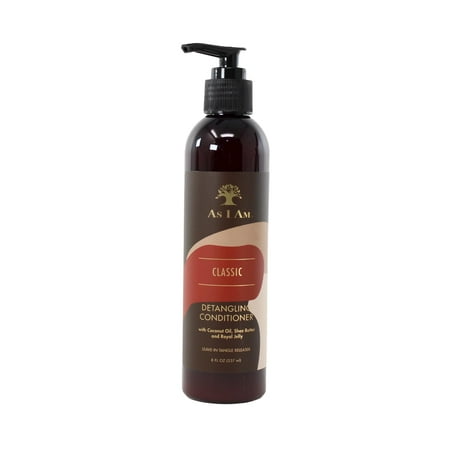 As I Am Detangling Conditioner Leave-in Tangle Releaser With Coconut Oil, Shea Butter And Royal Gelly, 8 oz, 2 Pack
