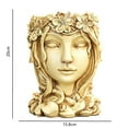 thumbnail image 2 of koolsoo Face Sculpture Cactus Head Flowerpot Plant Pots Container Wood, 2 of 8