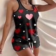 thumbnail image 2 of HYwys Women Pajama Sets 2024 Valentine's Day Love Printing Set Elastic Waist Short Pants Sleepwear Sets Black, 2 of 9