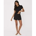 thumbnail image 6 of Hanes Originals 2-Piece Lounge Set, SuperSoft Cropped Baby Doll Tee & Sleep Shorts Loungewear Black/Black 2XL Women's, 6 of 7