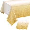 thumbnail image 1 of Mantel de plástico dorado degradado para fiestas, paquete de 3, manteles desechables de color dorado amarillo degradado para mesas rectangulares, mantel con salpicaduras de color dorado claro para, 1 of 5