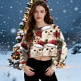 thumbnail image 2 of 3D Printed Christmas Sweatshirts for Women 2025 Pullover Loose Crewneck Long Sleeve Cropped Casual Xmas Tops, 2 of 6