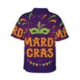 thumbnail image 3 of Disketp Hawaiian Shirts For Men,Mardi Gras2 Print Mens Casual Short Sleeve Button Down Shirts Beach Shirt, 3 of 8