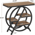 thumbnail image 2 of 3-Tier Industrial End Table, Slim Side Table with Open Storage Shelves, Wood & Metal Frame for Living Room/Bedroom/Office, 2 of 6