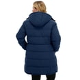 thumbnail image 4 of Soularge Women's Plus Size Winter Coat Hooded Winter Puffer Jacket Windproof Outerwear Coat Navy 5X, 4 of 12