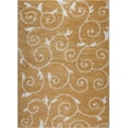 thumbnail image 1 of Ladole Rugs Shaggy Rabat Abstract Pattern Sustainable Spirals Style Indoor Small Runner Rug in Dark Yellow White 2'7" x 4'11", 1 of 4