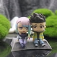 thumbnail image 1 of Ensemble de 2 Pcs Figurines d'Action Cyberpunk Mignonnes Lucy Rebecca David Jouets Collection Modèle Jouets Cadeaux, 1 of 5