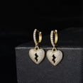thumbnail image 5 of HOOUN 18K Gold Plated Rhinestine Broken Heart Earrings Stud High Quality Jewelry-Silver, 5 of 8