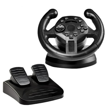 yotijay Driving Game Racing Steering Wheel   Brake Pedals USB for /PC Black