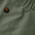 thumbnail image 5 of SBYOJLPB Shorts Pants Women's Multi-Color Fashion Linen Shorts with Faux Placket and Buttons, 5 of 9