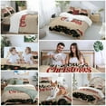 thumbnail image 5 of Retro Merry Christmas Bedding Duvet Cover Set King Size 4 Pieces Black Cat with Red Hat Xmas Color Light Bedding Set with Zipper Closure,1 Comforter Cover 92x106 Inches 1 Flat Sheet & 2 Pillow Cases, 5 of 7