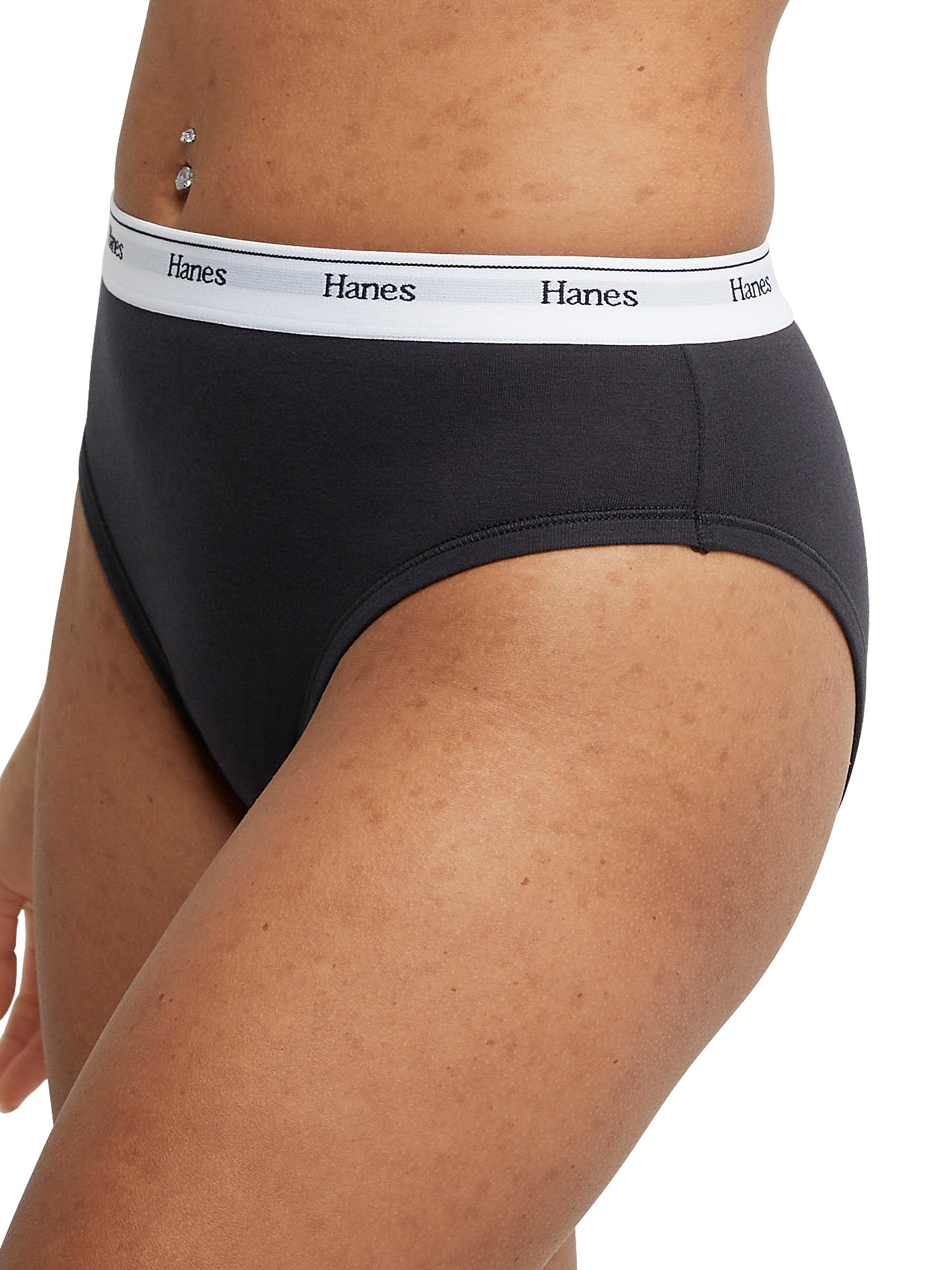 Hanes Originals Women's Cotton Stretch Hi-Leg Underwear, 3-Pack