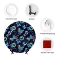 thumbnail image 4 of Yiaed Blue Butterfly Print Bone China Decorative Plate Ceramic Dinner Plates Art Crafts with Display Stand-10in, 4 of 6