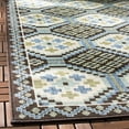 thumbnail image 3 of SAFAVIEH Veranda Medici Southwestern Indoor/Outdoor Area Rug, 5'3" x 7'7", Blue/Chocolate, 3 of 8