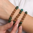 thumbnail image 2 of Ethereal | New Green Agate x Rudraksha |  Mala Bracelet, 2 of 6