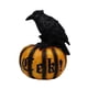 thumbnail image 1 of Halloween Crow Pumpkin Figurine Black Raven Pumpkin Resin Statue, 1 of 5