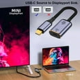 thumbnail image 6 of CY USB-C Type C Female Source to Mini Displayport DP 1.4 Sink HDTV Cable 8K@60hz 4K@120hz for Tablet Phone Laptop, 6 of 7