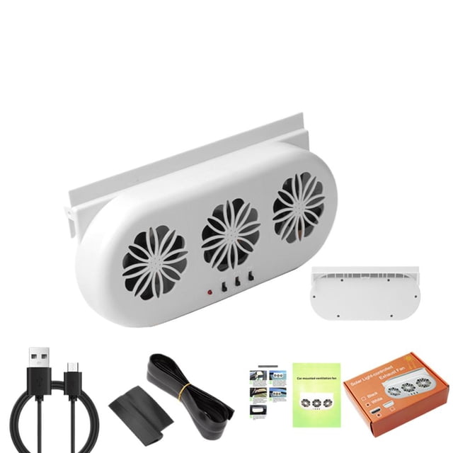 Rtyweth Solar-powered Car Exhaust Fan, Window-mounted Ventilation Fan for Circulation Cooling, Cooling Car Fan F3e5 And Efficient