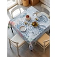 thumbnail image 6 of Blue Jellyfish Coastal Table Cloth, Waterproof Tablecloth for Square Tables, Beach Nautical Ocean Coral Seahorse Reusable Washable Fabric Table Cover for Restaurant Kitchen Dining Tables 60"x60", 6 of 9