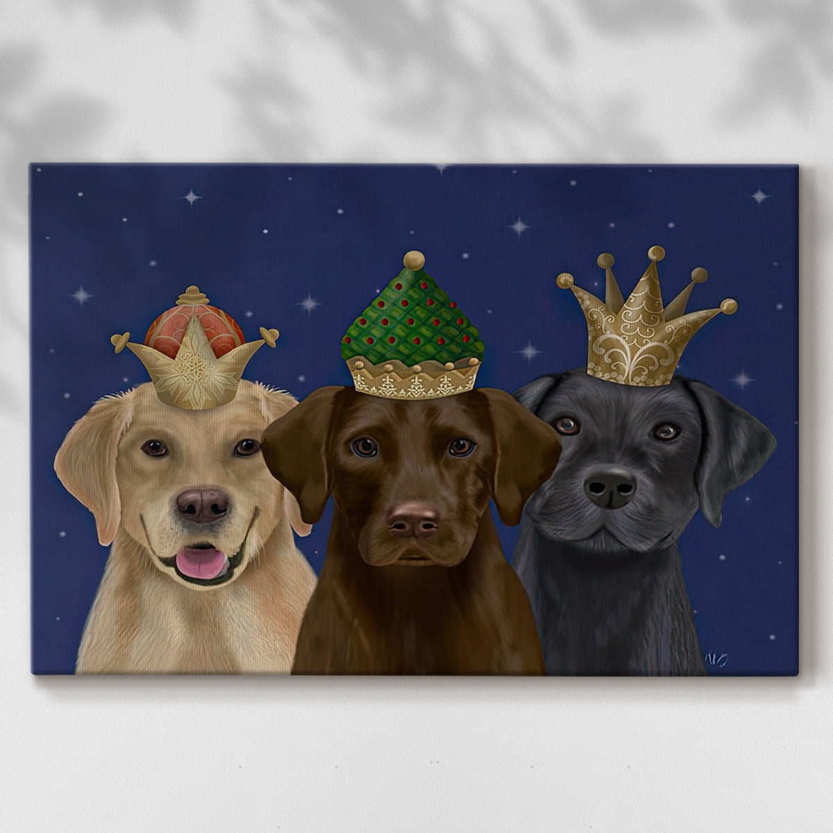 Christmas Labradors, Three Kings- Gallery Wrapped Canvas