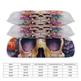 thumbnail image 2 of 3 Pcs Soft Bedding Set, Includes 1 Duvet Cover with Zipper And 2 Pillow Shams,Skull with Leaves And Flowers Full(79"×90"), 2 of 8