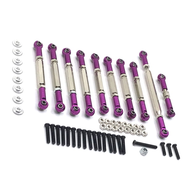 Tholdsy Modelo RC Varilla de amarre ajustable Piezas de repuesto Modificación de actualización Juego de bielas de metal resistente Herramientas de Kits de construcción modelo Violeta Tholdsy FN010706-06