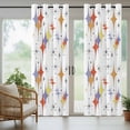 thumbnail image 5 of Outdoor Curtains for Patio Waterproof, Orange Purple Diamond Outdoor Privacy Panels Grommet, Modern Geometric Middle Century Blackout Outside Curtains for Porch/Cabana/Pergola/Gazebo 54"x84", 1 Panel, 5 of 8