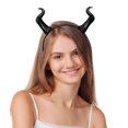 thumbnail image 3 of Devil Horns Headband: Halloween Fancy Dress Cosplay Hairband - Devil Costume Prop for Women Men Teen Girls Carnival Stage Performance, 3 of 4