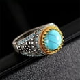 thumbnail image 5 of K-KED 925 Silver Rings Women Turkish Handmade Ring Wedding Party Delicate Jewelry Size 6-10-Turquoise-12, 5 of 8