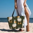 thumbnail image 4 of KLL Mallard Ducks Wild Birds Print Large Beach Tote Bag Women Waterproof Sandproof Zipper Beach Tote Bag for Pool Gym Grocery Travel with Wet Pocket, 4 of 7