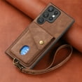 thumbnail image 2 of Nalacover for Samsung S22 Ultra, Slim Case Wallet with Credit Card Holder, Back Flip Premium Leather Magnetic Clasp Kickstand Wirst Hand Strap Shockproof Cover for Samsung Galaxy S22 Ultra, Brown, 2 of 7